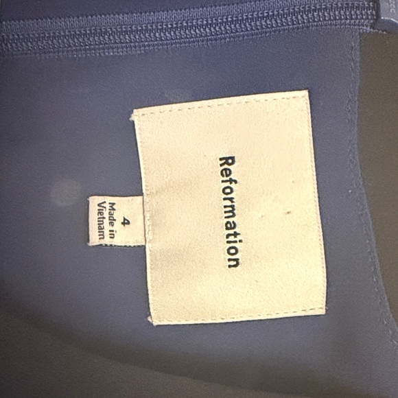 Reformation Tamia Navy Polka Dot Dress (Size 4) - Picture 2 of 3